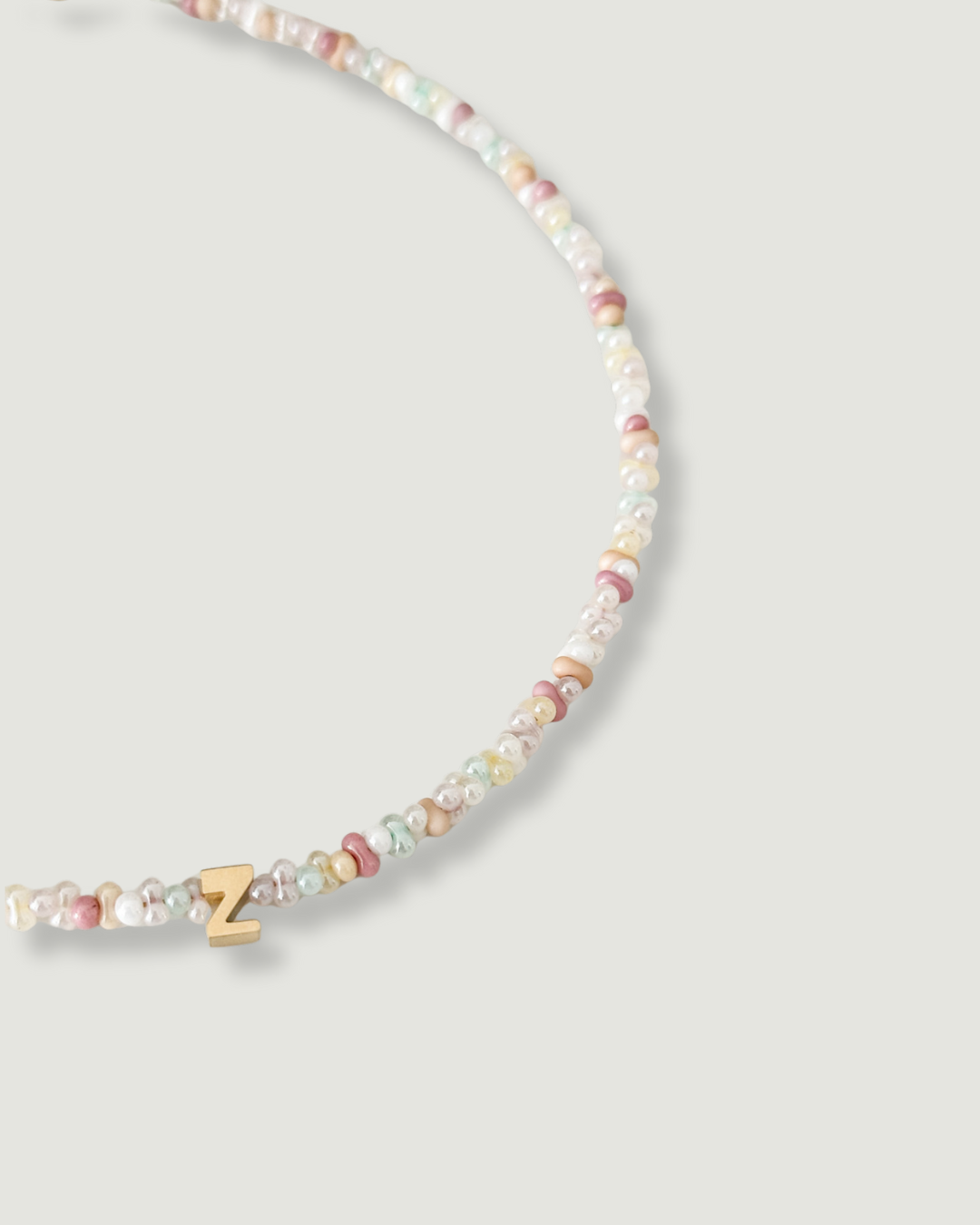 Jelly Bunny Beads Initial Necklace - Image 2