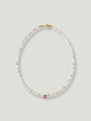 Cloudy Beads Initial Necklace