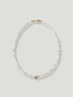 Cloudy Beads Initial Necklace