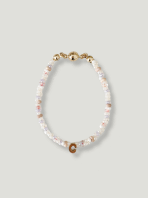 Cloudy Initial Beads Bracelet