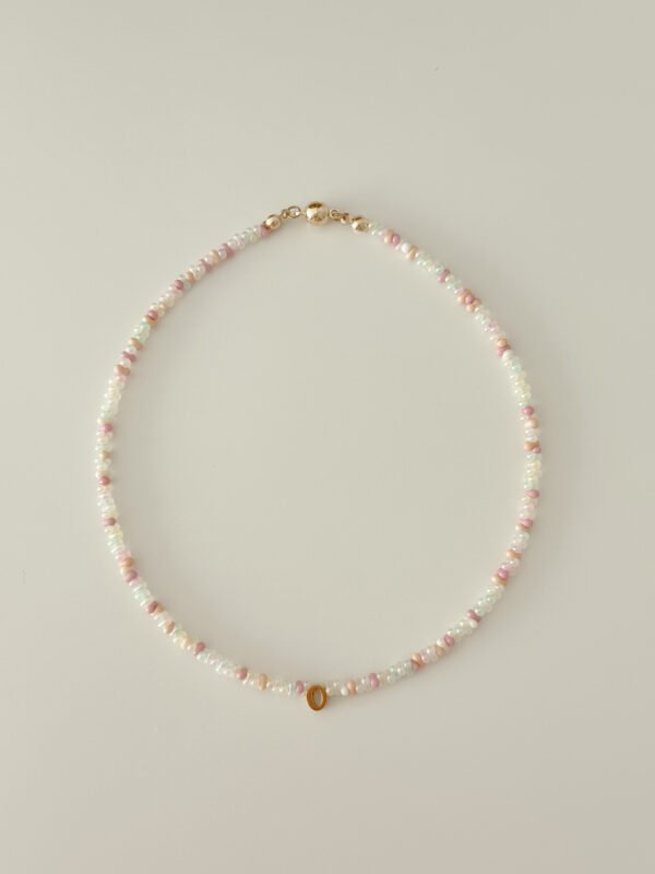Jelly Bunny Beads Initial Necklace