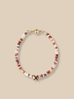Strawberry IceCream Beads Initial Bracelet