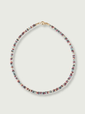 Plum Beads Initials Necklace
