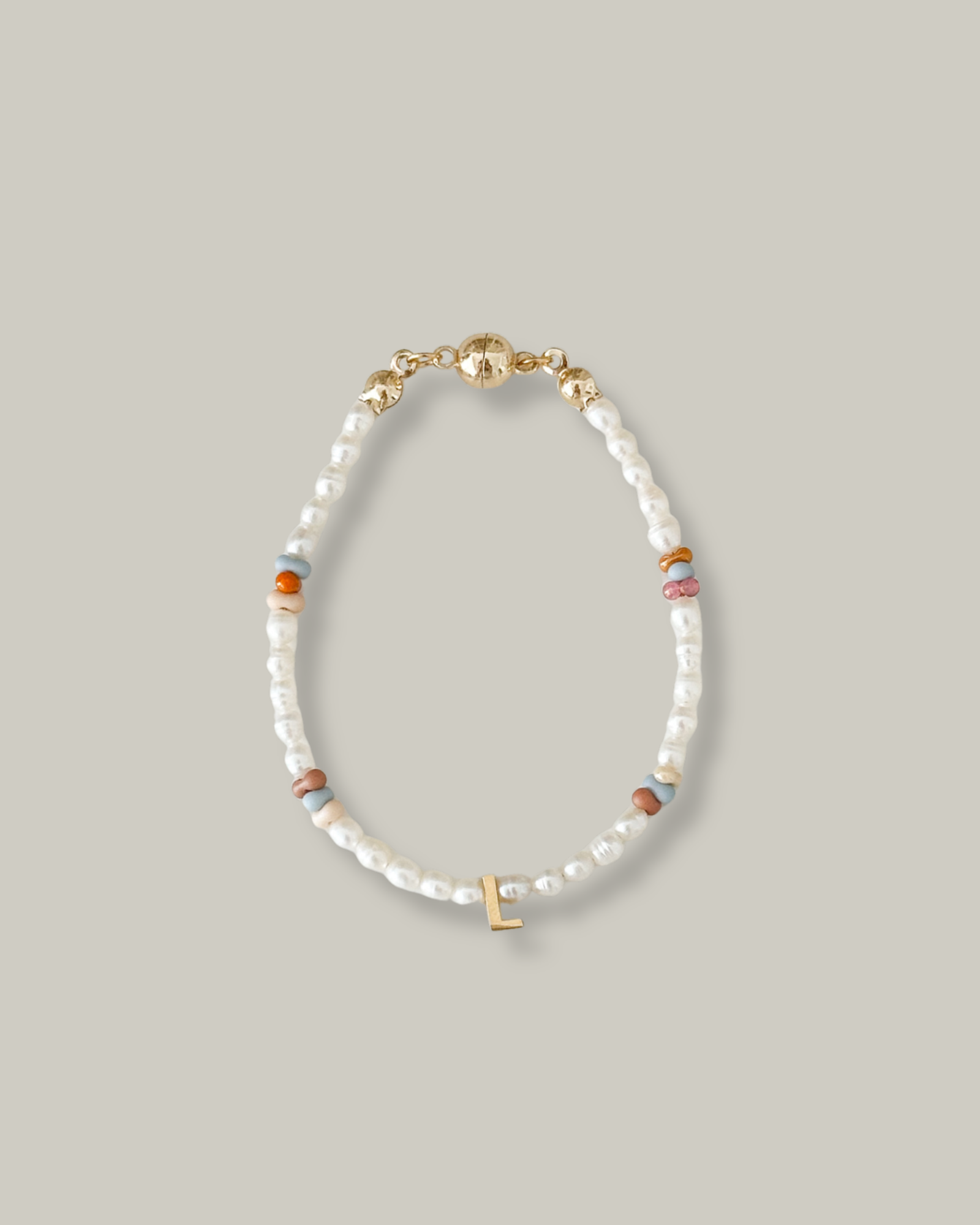 2mm Pearls Initial Bracelet