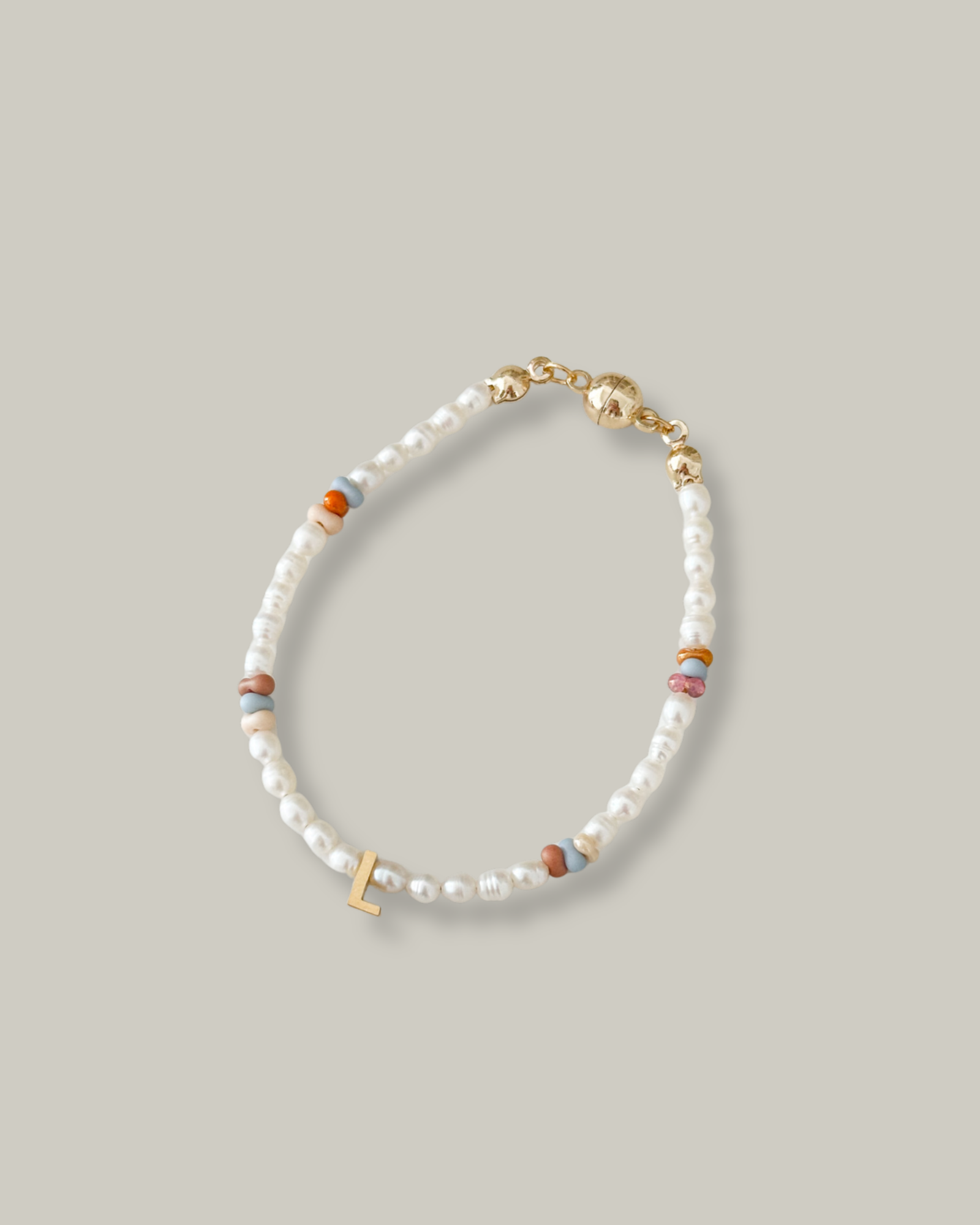 2mm Pearls Initial Bracelet - Image 2