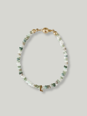 Greeny Greeen Beads Initials Bracelet