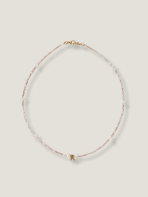Cotton Beam Beads Initials Necklace