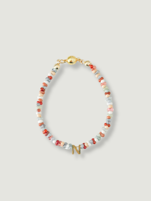 Cloudlight Beads Initial Bracelet