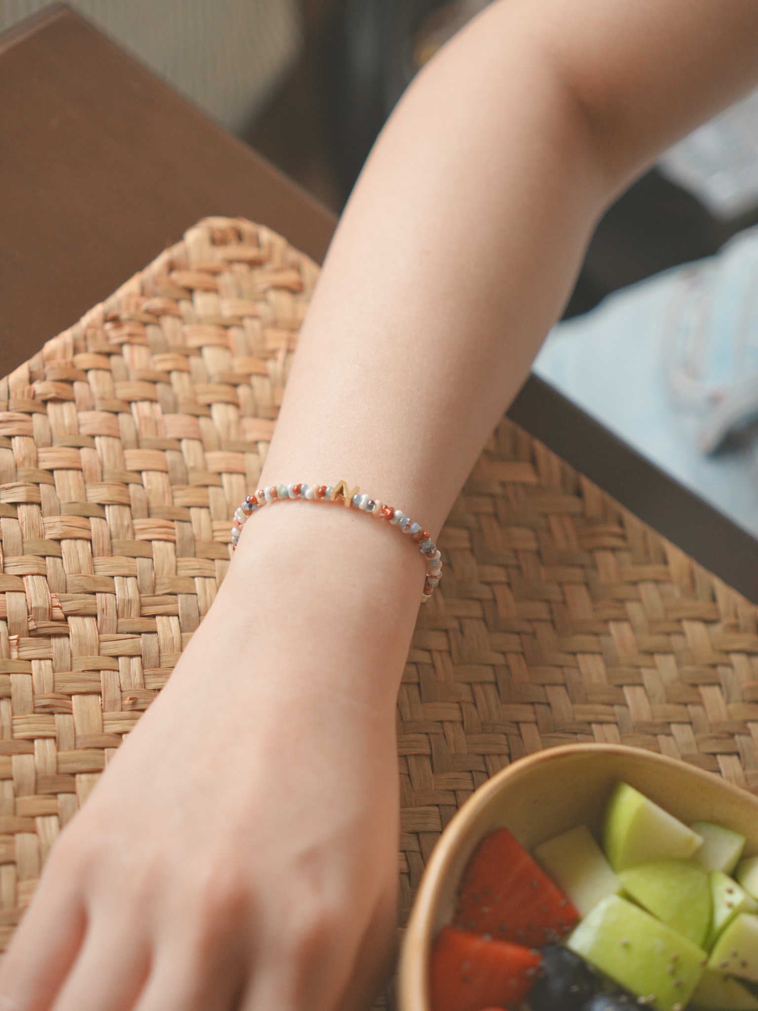 Cloudlight Beads Initial Bracelet