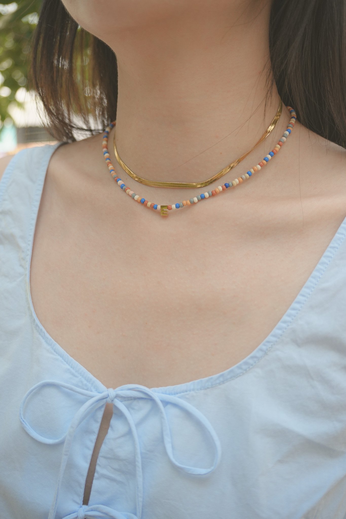 Mosaic Beads Initial Necklace - Image 7