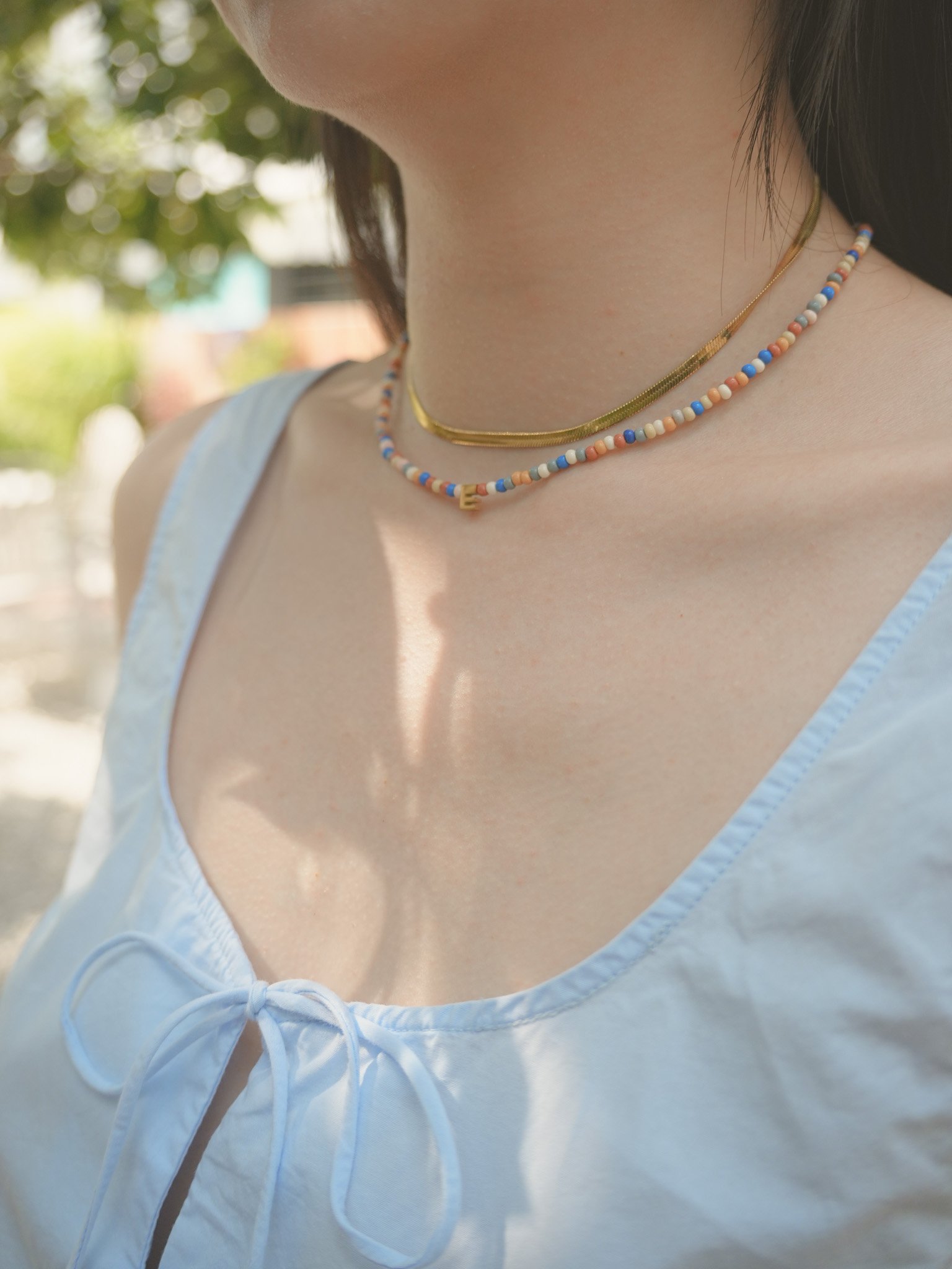 Mosaic Beads Initial Necklace - Image 6