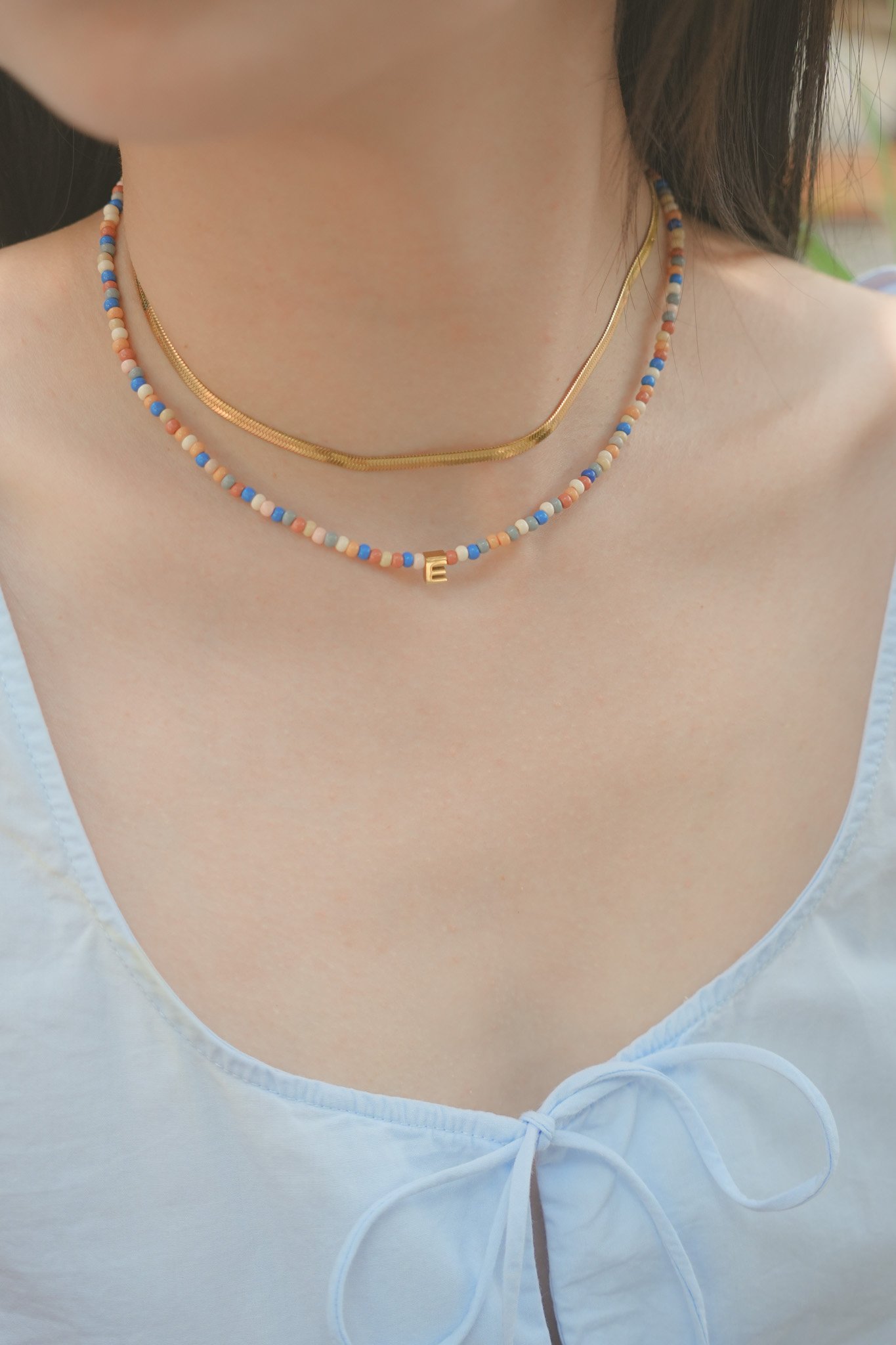 Mosaic Beads Initial Necklace - Image 5