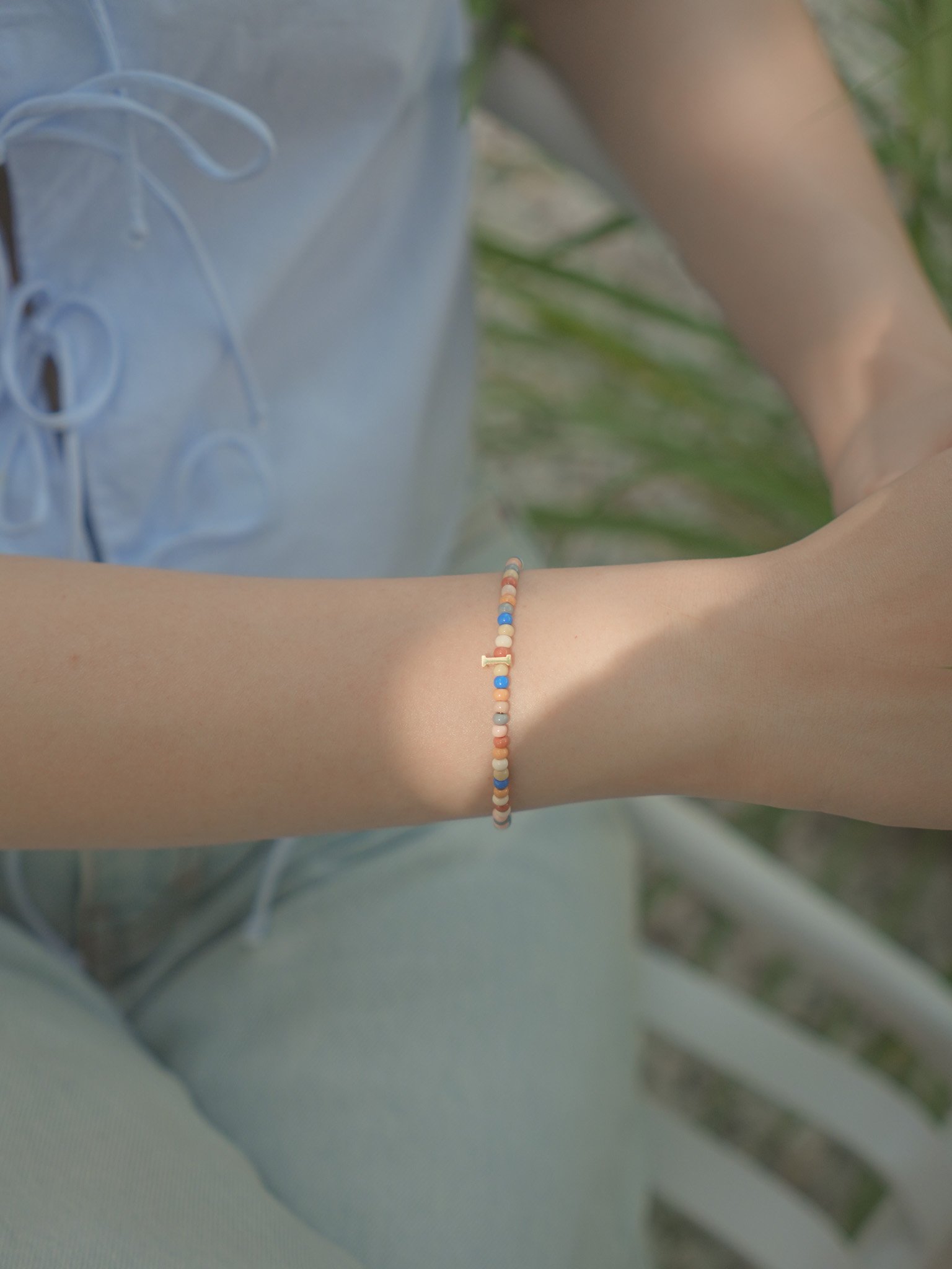 Mosaic Beads Initial Bracelet - Image 4