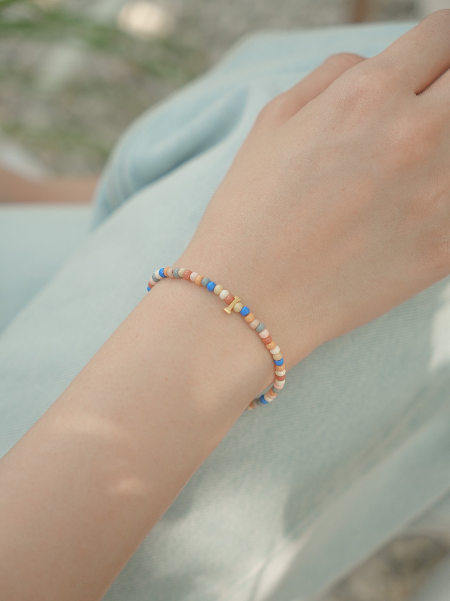 Mosaic Beads Initial Bracelet - Image 6