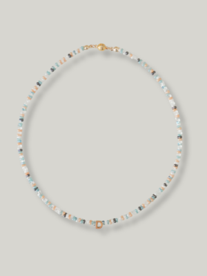 Blue Hour Initials Beads Necklace