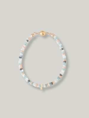 Blue Hour Initials Beads Bracelet