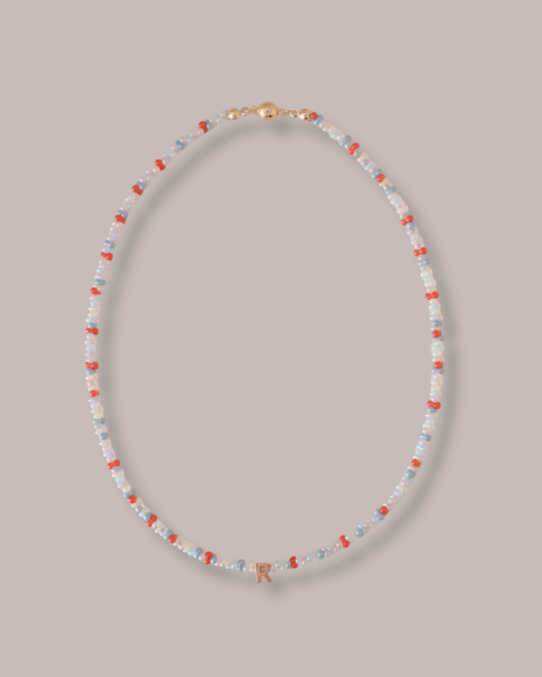 Soft Signal Initials Beads Necklace