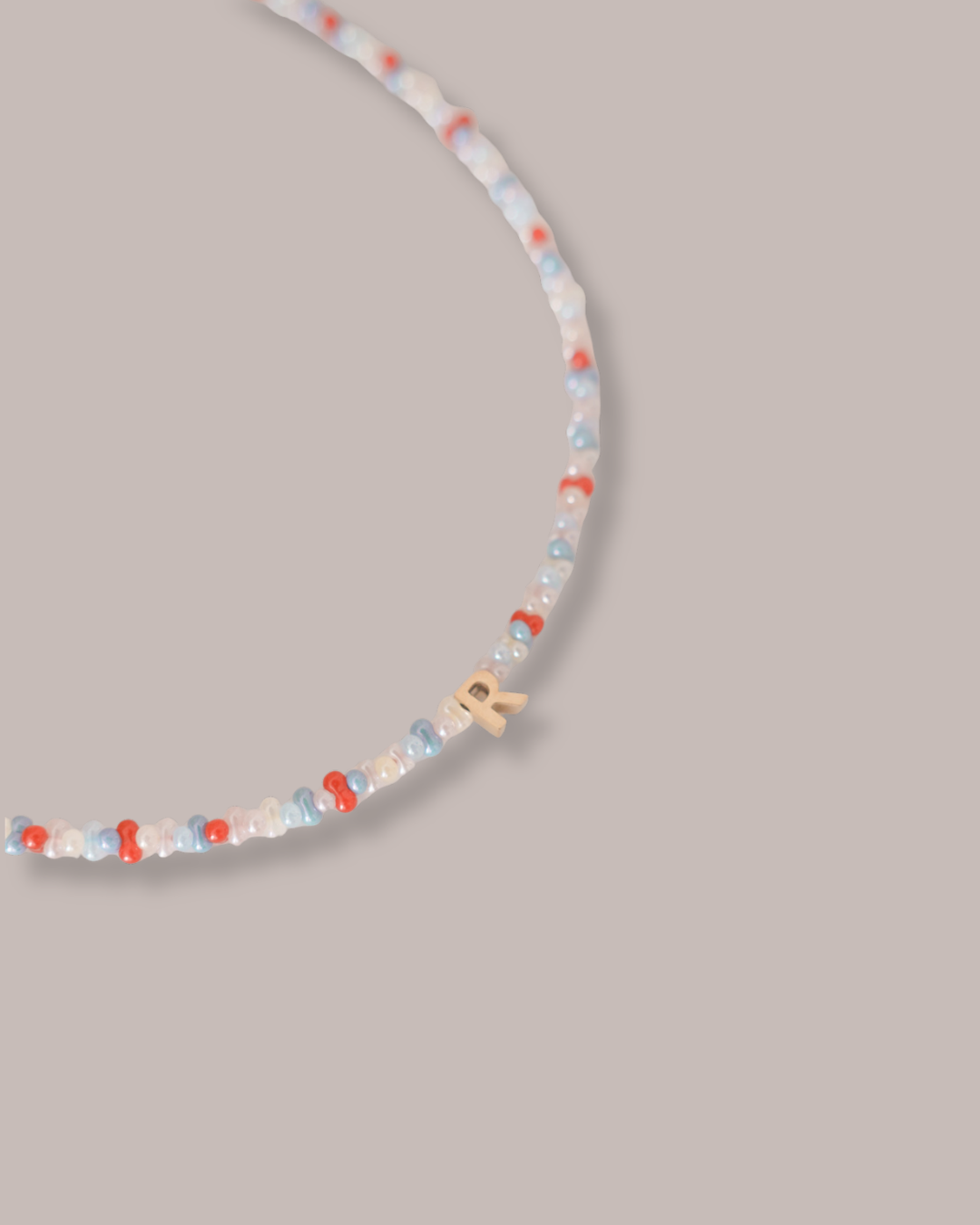 Soft Signal Initials Beads Necklace - Image 3