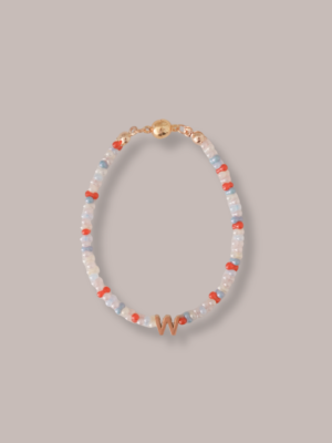 Soft Signal Initials Beads Bracelet