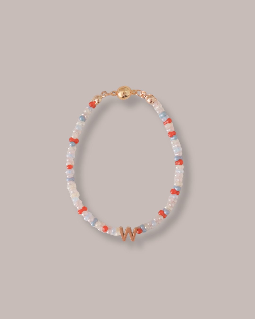 Soft Signal Initials Beads Bracelet