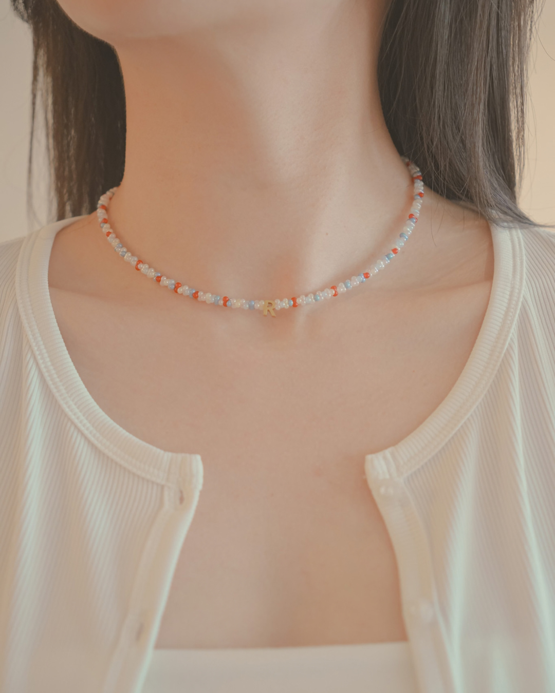 Soft Signal Initials Beads Necklace - Image 6
