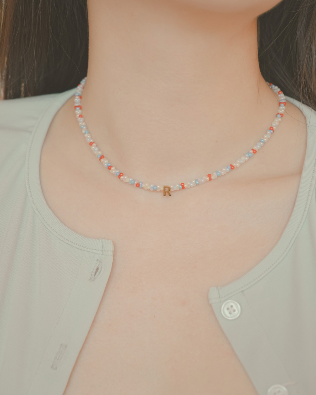 Soft Signal Initials Beads Necklace - Image 5