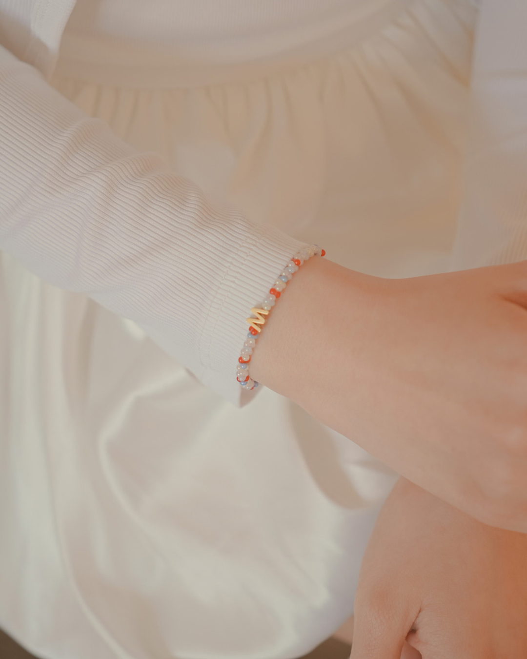 Soft Signal Initials Beads Bracelet - Image 4